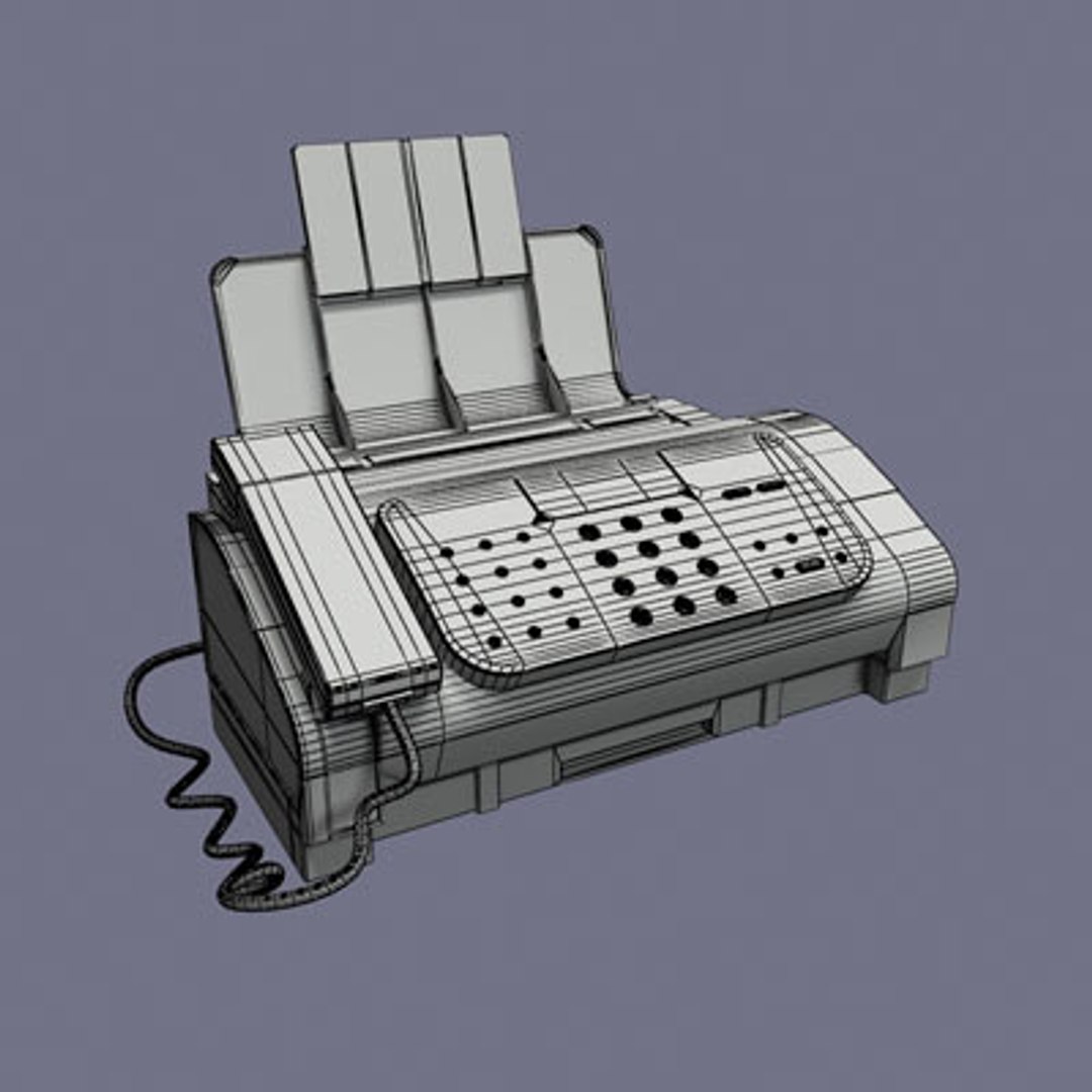 fax machine 3d model