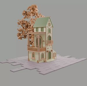 3D Stylized Fantasy House  High-Quality 3D Printable  Game-Ready Model