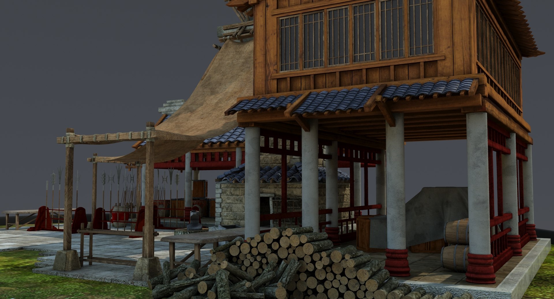 Medieval chinese blacksmith house 3D model - TurboSquid 1199071