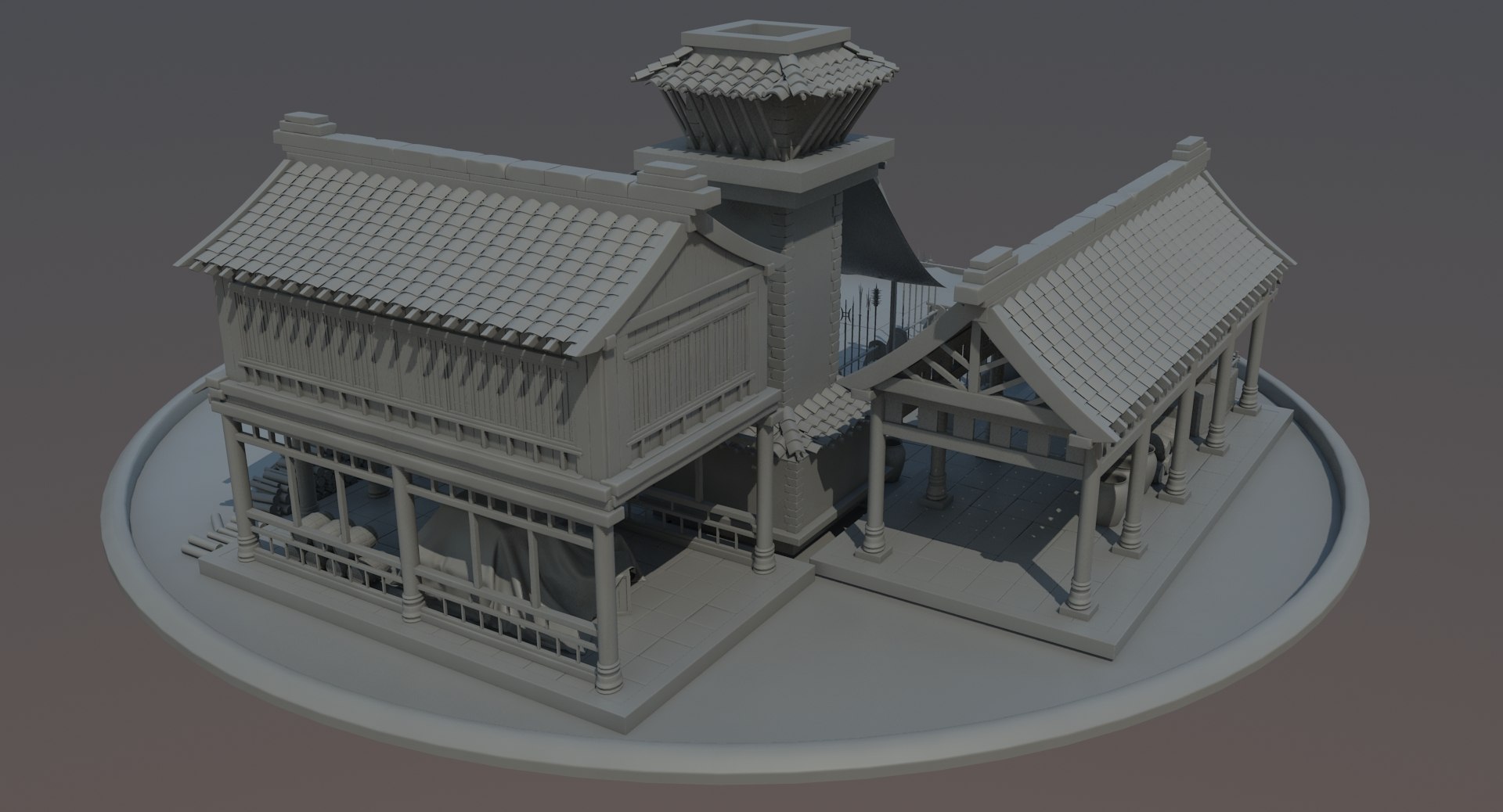 Medieval chinese blacksmith house 3D model - TurboSquid 1199071