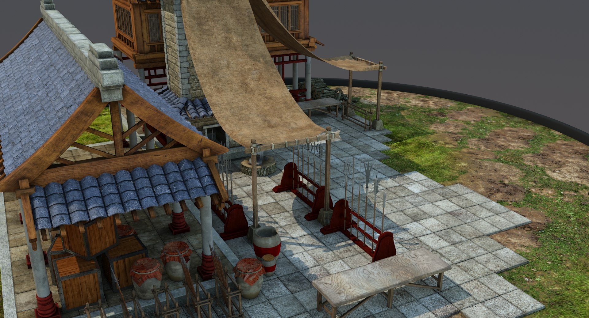 Medieval chinese blacksmith house 3D model - TurboSquid 1199071