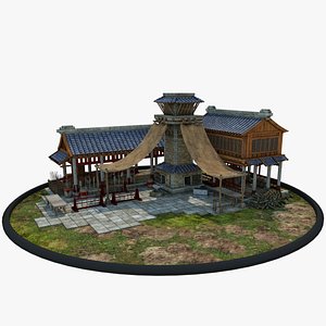 medieval chinese blacksmith house 3D model