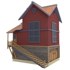 3D model wooden house