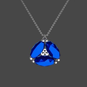 3D Blue  Daimond Necklace