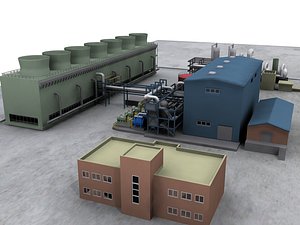 geothermal plant 3d model