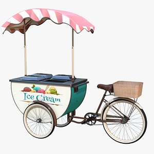 realistic icecream cart real 3D