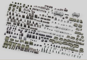 Architecture Interior Mega Pack 353 STL Models Furniture Miniature Scale 1 50 Diorama Design