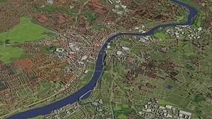 3D model Newcastle England - city and urban