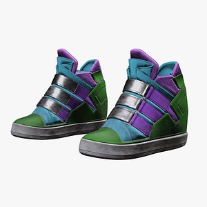 Multicolor High-Top Sneakers - Game-Ready
