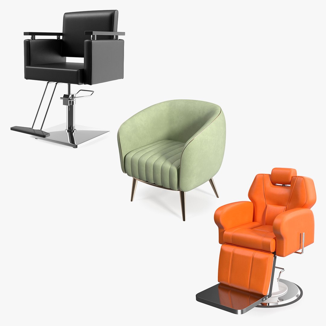 Salon Chairs Collection 3D model preview