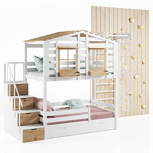 Set of furniture for a children room 3D model