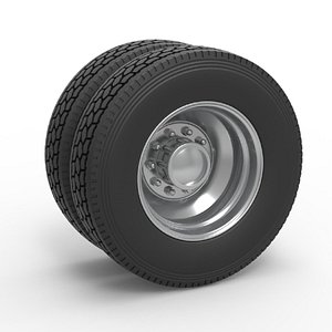 Diecast Rear custom wheel of semi truck Version 2 Scale 1 to 25 3D model