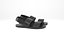 black leather sandals