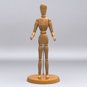 3d model wooden art mannequin