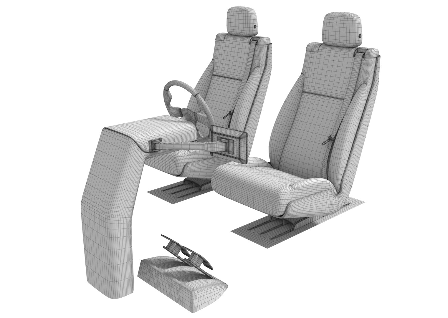3D Vehicle Control Panel And Seat - TurboSquid 1722392