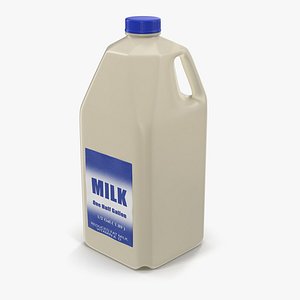 3d model milk half gallon plastic bottle