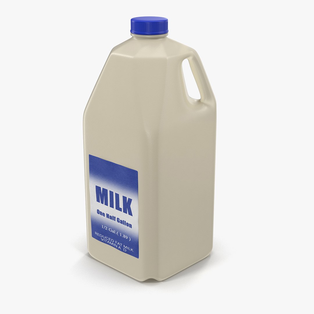Milk Half Gallon Plastic Bottle 3D model preview