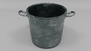 3D saucepan pan weathered