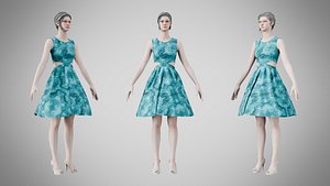 3D Dress 33 Aqua Mirage model