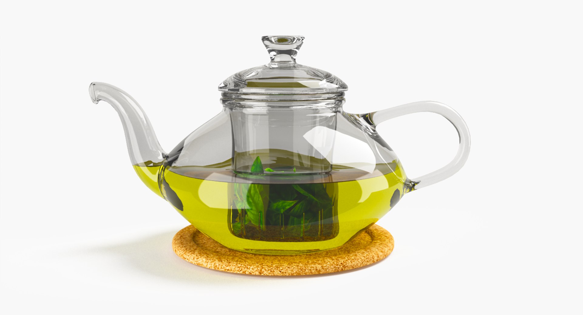 3d Tea Glassware Set Glass Model