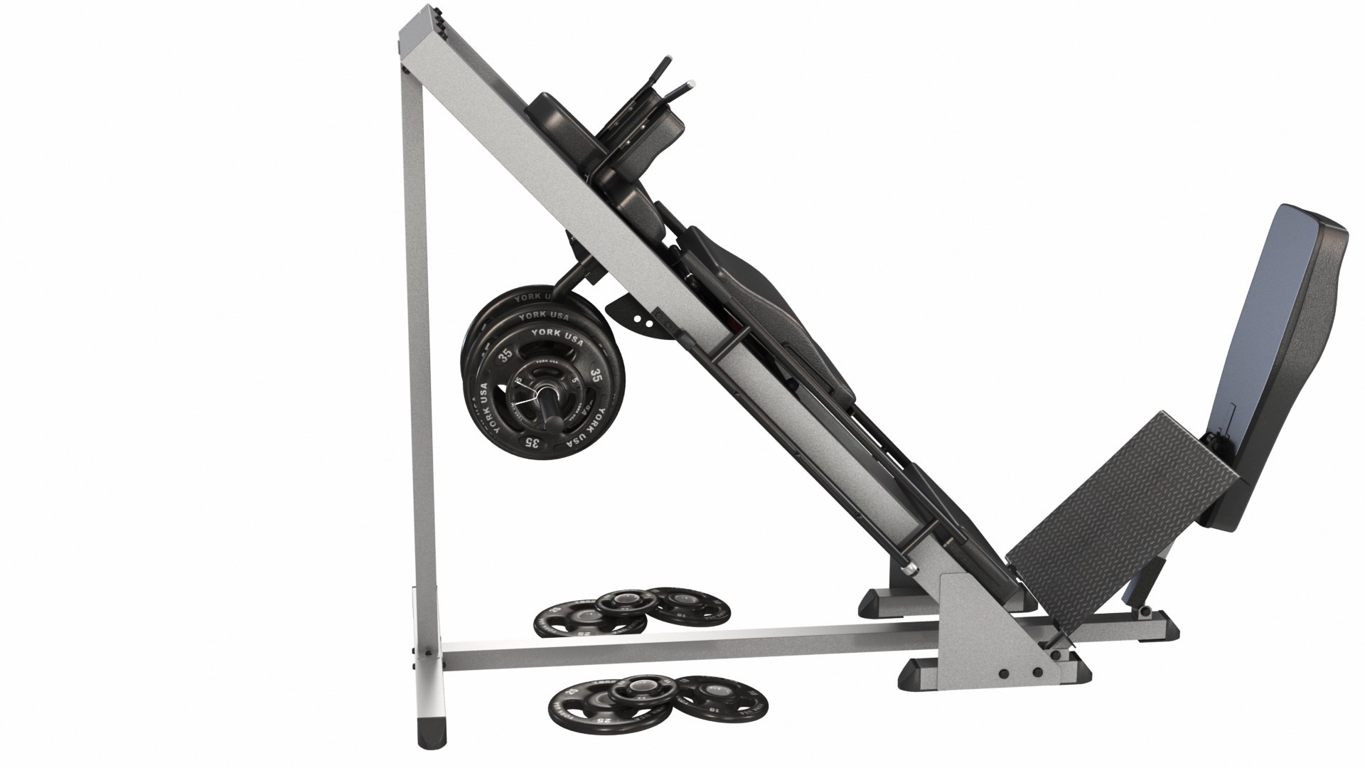 GYM Leg Press And Hack Squat Machine 2 With Barbell model - TurboSquid ...