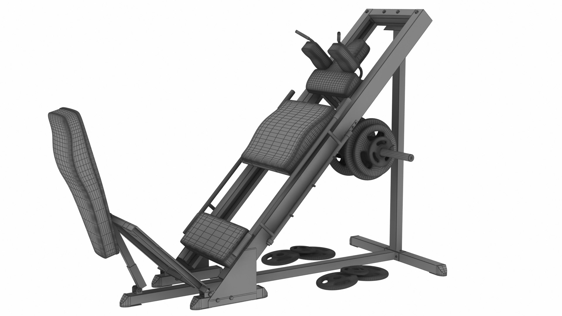 GYM Leg Press And Hack Squat Machine 2 With Barbell model - TurboSquid ...