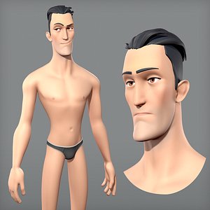 Cartoon male character Edward base mesh