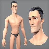 Cartoon male character Edward base mesh