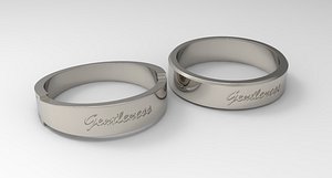 Gentleness Couple Ring Platinum 3D