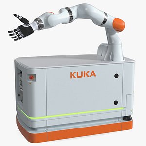 Mobile Robot KUKA and Dexterous Hand Rigged for Cinema 4D