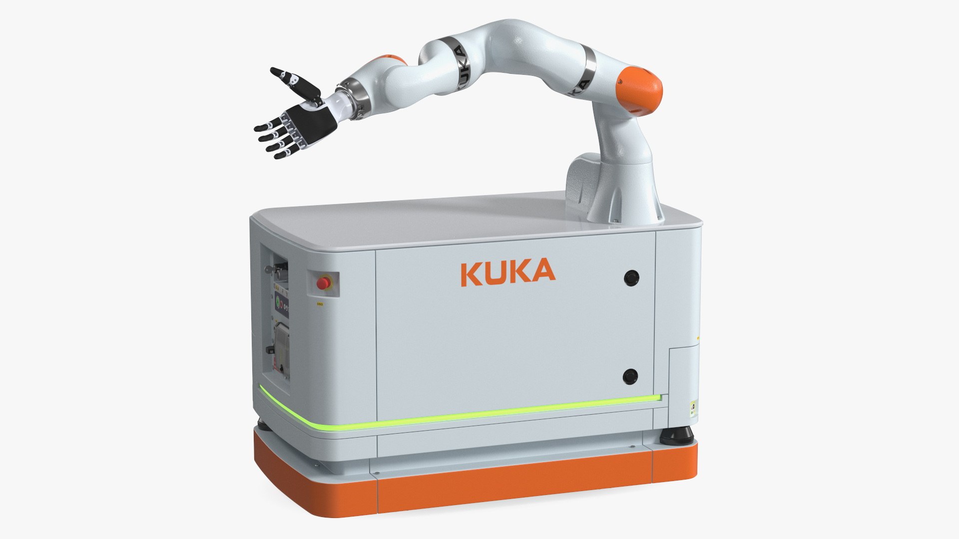 Mobile Robot KUKA and Dexterous Hand Rigged for Cinema 4D 3D model preview
