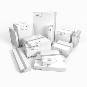 Complete White Cardboard Box Collection – Rigged and Customizable
