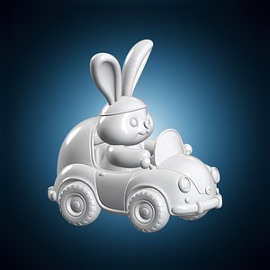 Bunny Car 3D Print Model 3D