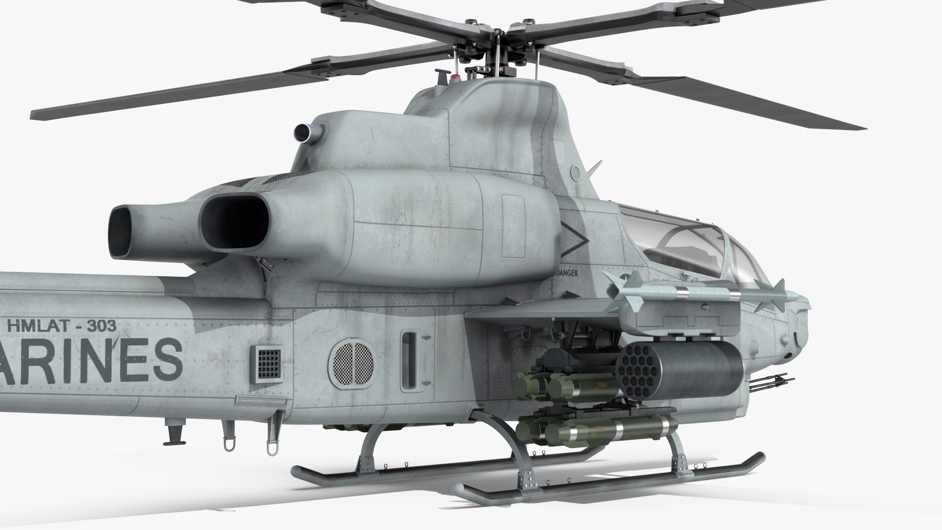 Bell AH-1Z Lethal Combat Helicopter Rigged for Cinema 4D model ...