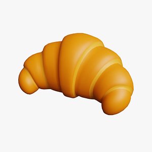 Croissant Cartoon Stylized 3D model
