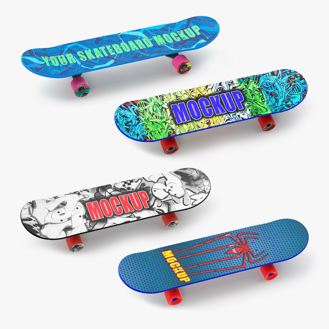 Mockup Classic Skateboards Collection 3 3D model preview