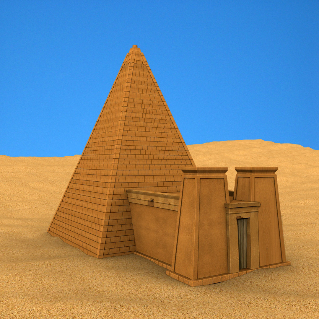 3d model sudanese nubian pyramid