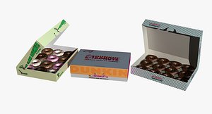 3d boxes donuts