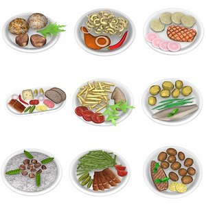 3d model meals food