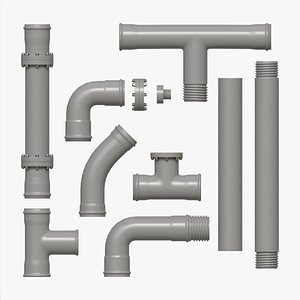 Plastic Pipes with Fittings Set