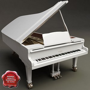 grand piano kawai white 3ds