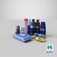 3D cosmetics shampoo conditioner soap model