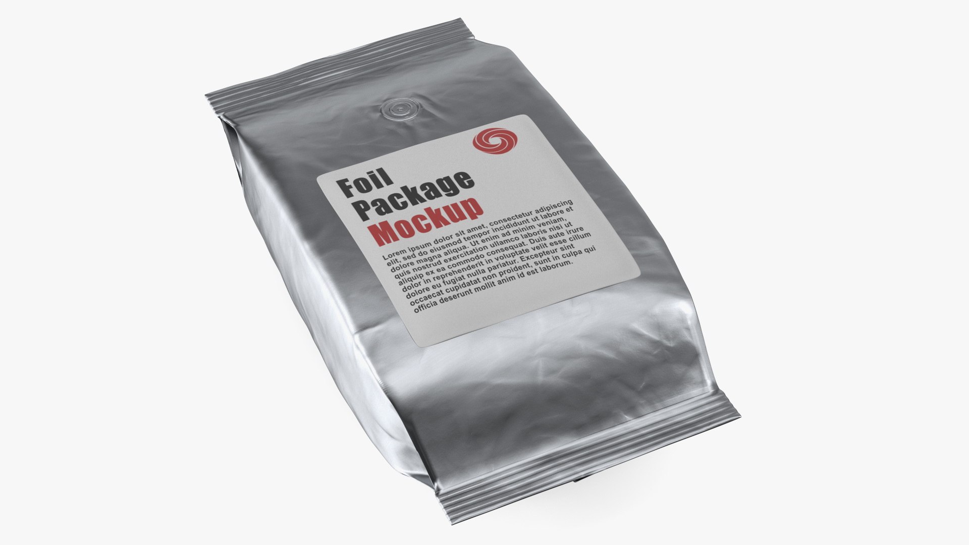Mockup Foil Coffee Bag 3D model preview