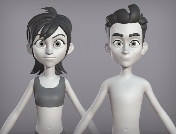 Personagens de desenhos animados 3d como modelos de moda