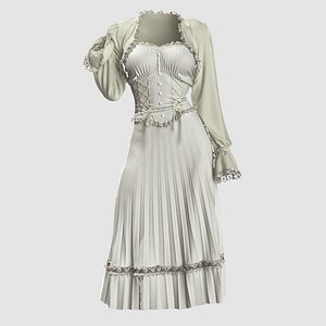 3D Vintage Dress Set