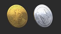 Bitcoin and Ethereum Coins