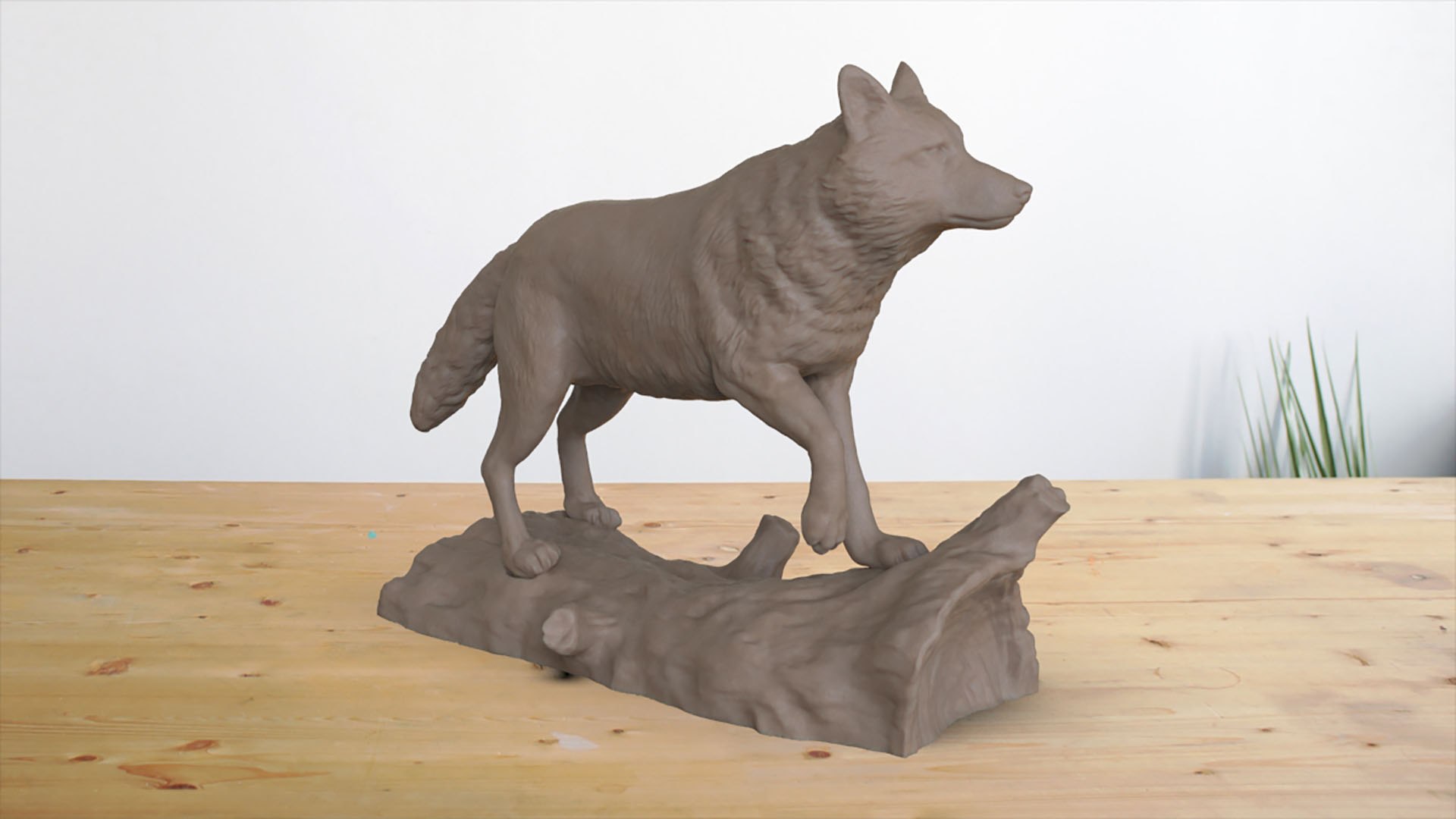 3D Wolf on Log Print model - TurboSquid 1857708