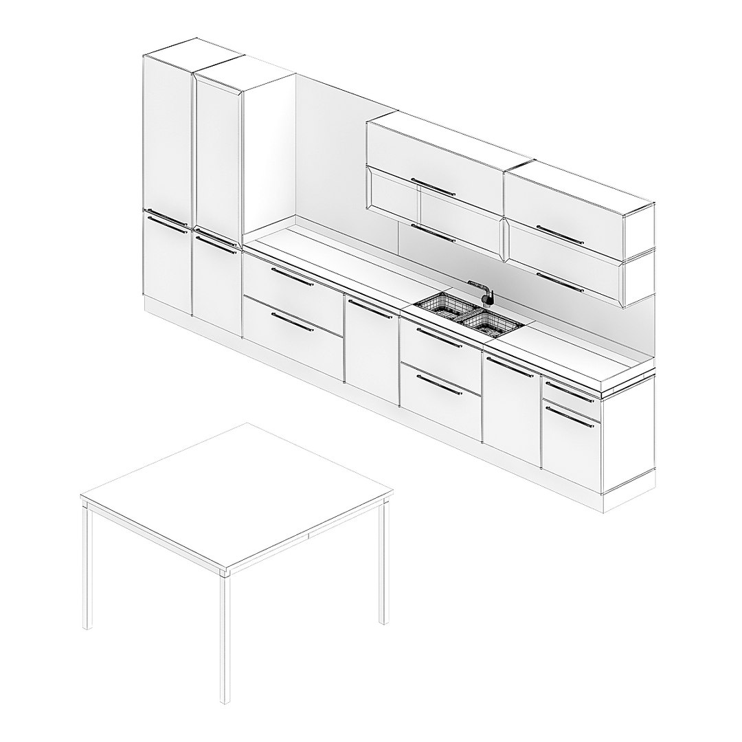 3D kitchen furniture set TurboSquid 1205283