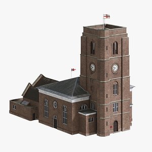 3D England building Old church