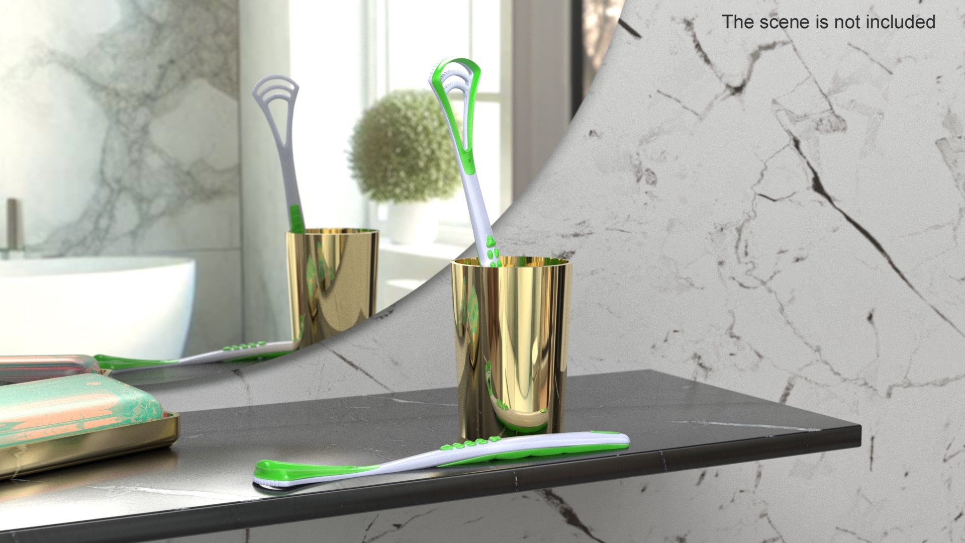 Tongue Brush Green 3D model preview